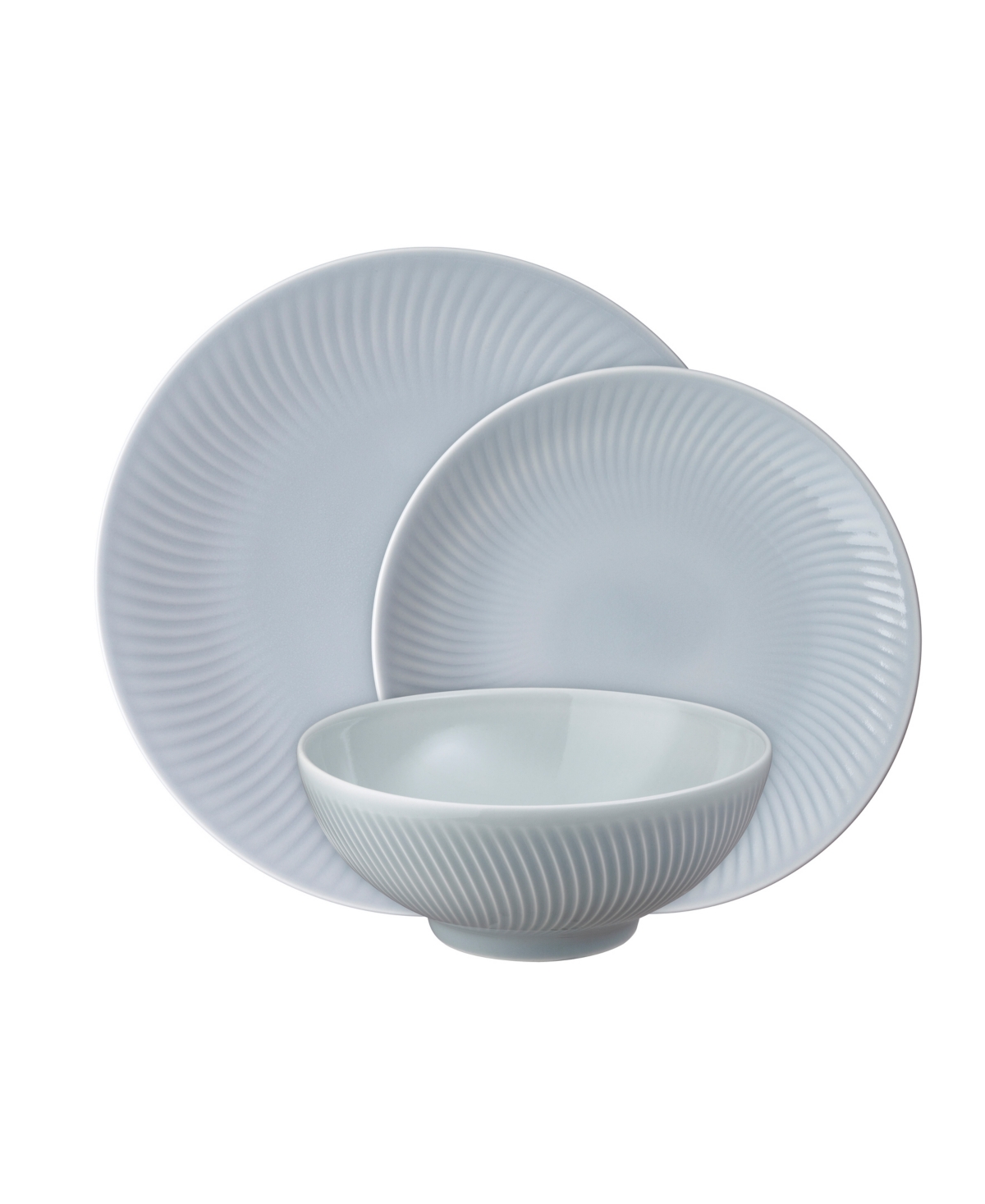 Porcelain Arc 12 Pc. Dinnerware Set, Service for 4 - Light Grey