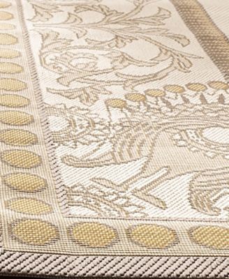 Courtyard CY7514 Beige and Dark Beige 5'3" x 7'7" Outdoor Area Rug