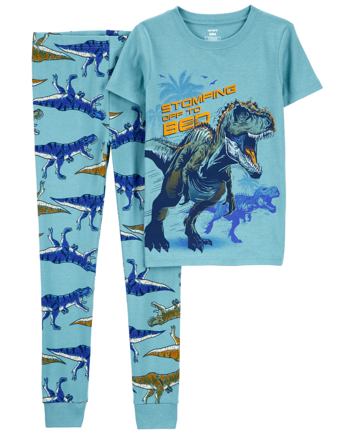 Carter's Kids' Big Boys 2 Piece Dinosaur 100% Snug Fit Cotton Pajamas In Multi
