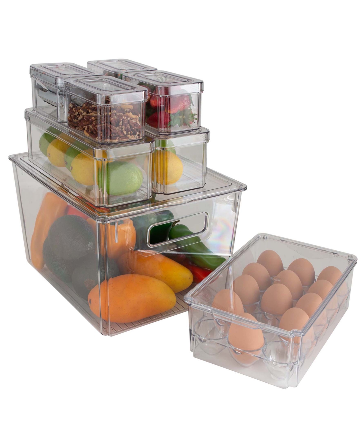 Set of 8 Clear Refrigerator Organizers - Clear