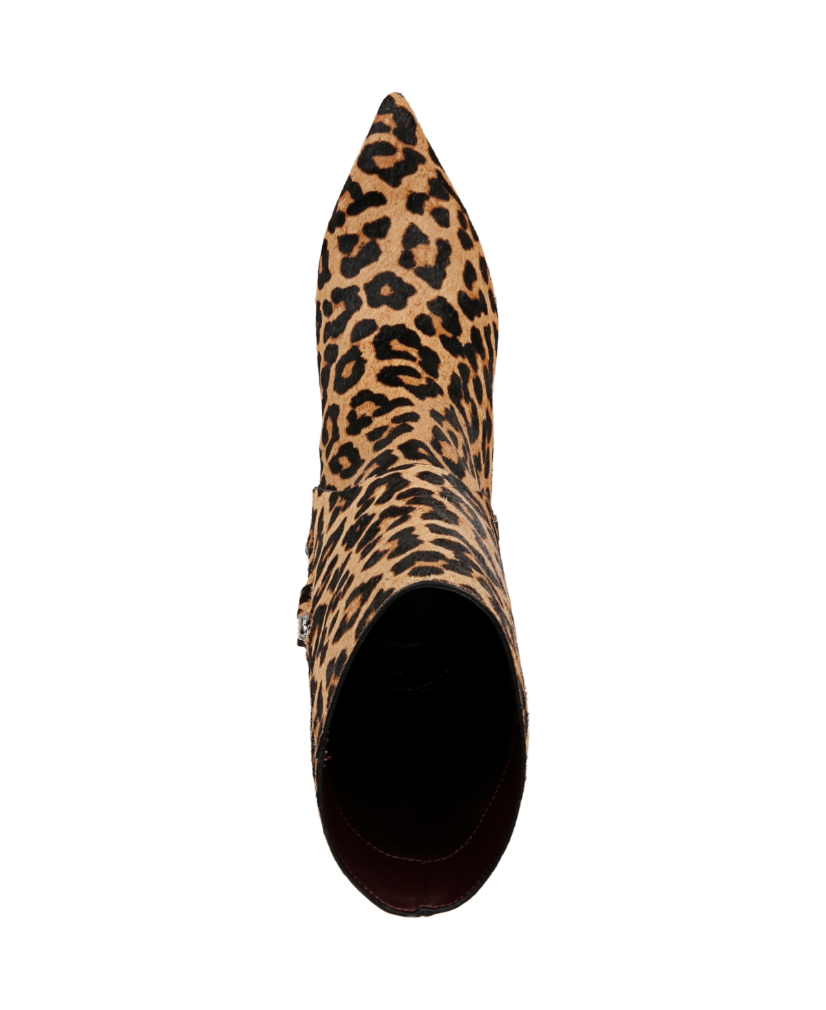 Franco Sarto Alberta Mid Shaft Boots In Camel Brown Leopard Print Hair