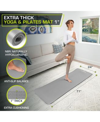Extra Thick Yoga and Pilates Mat with Sling, 1"