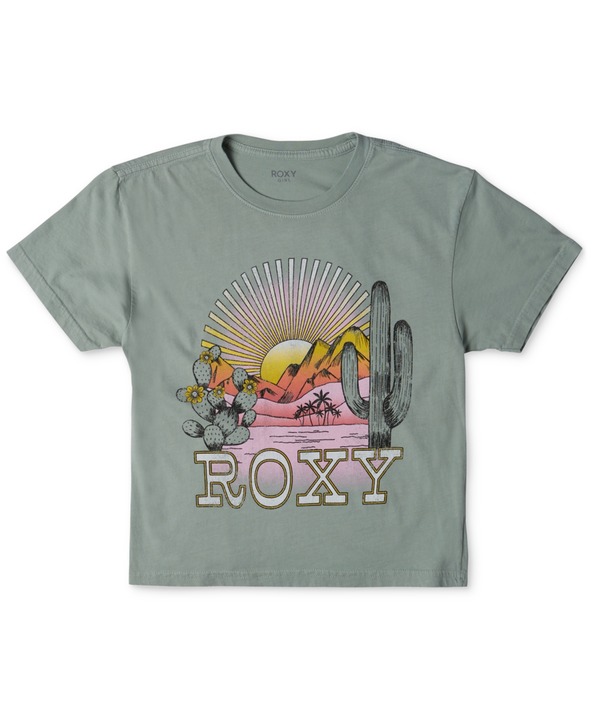 Roxy Kids' Big Girls Desert Playa Boyfriend-cut Cotton Graphic T-shirt In Multi