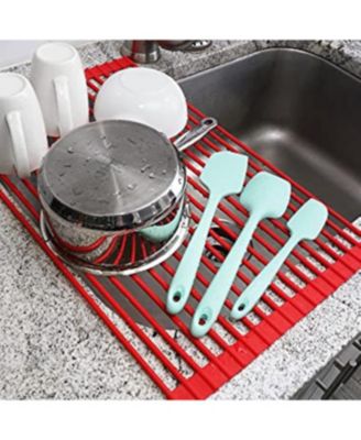 Multipurpose Heavy-Duty Silicone Roll Up Sink Drying Rack