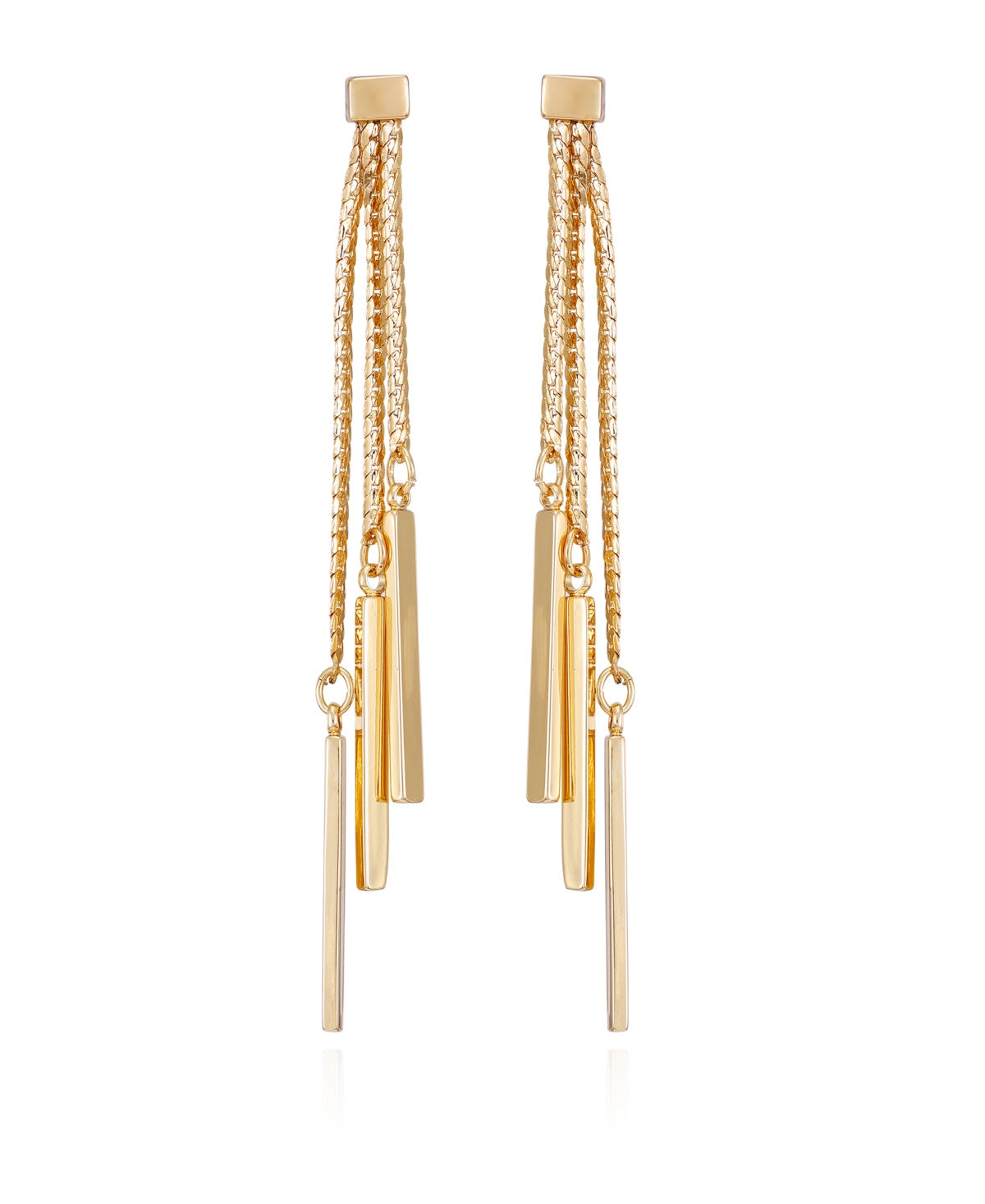 Shop Vince Camuto Gold-tone Fringe And Bar Drop Earrings