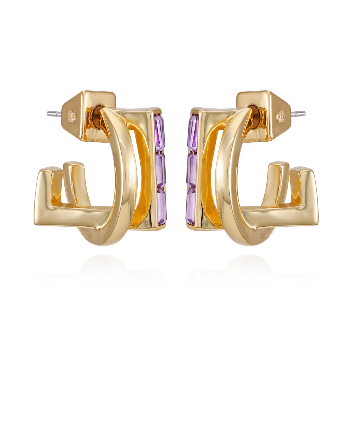 Gold-Tone Square Hoop Earrings - Gold