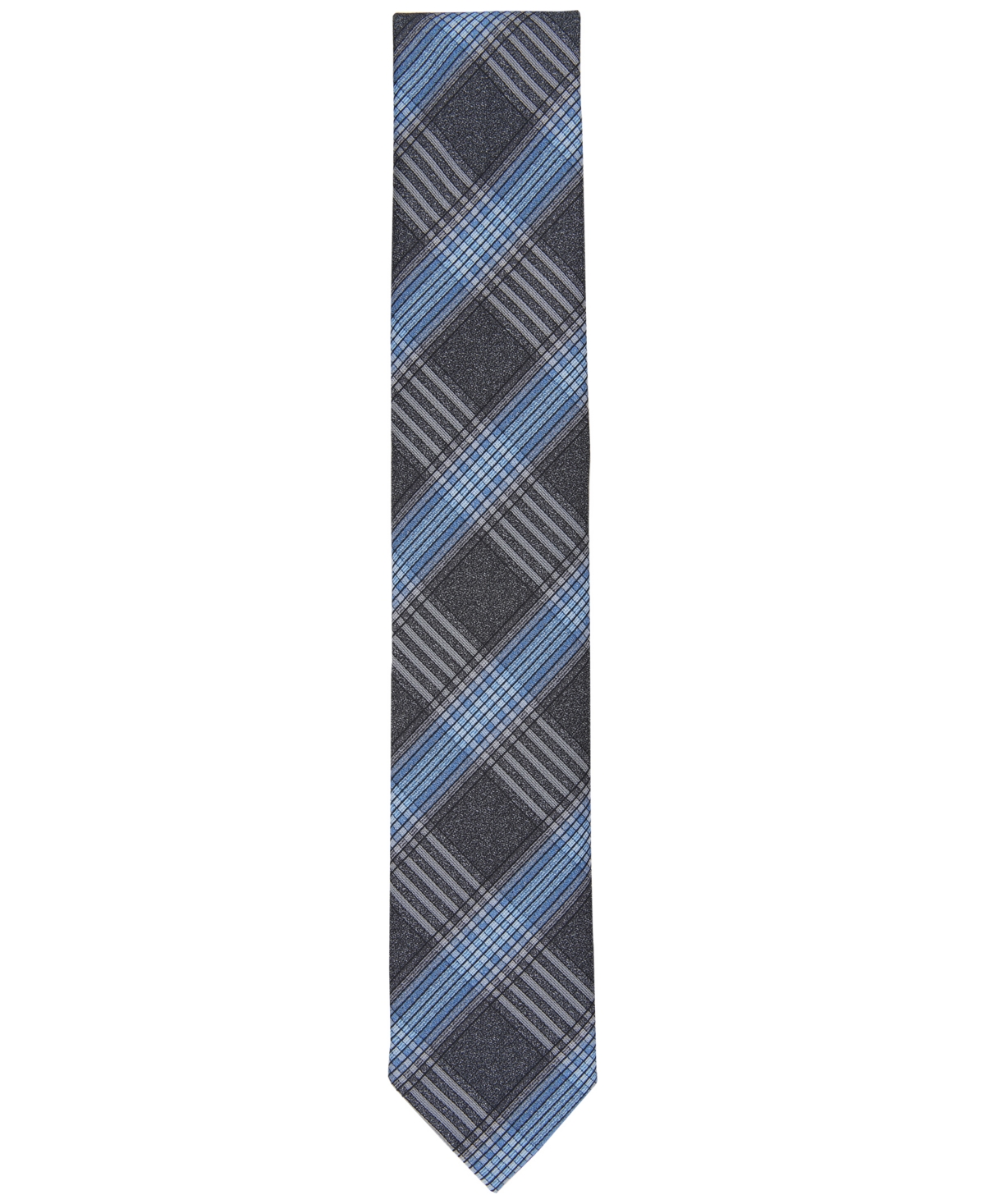 Shop Tallia Men's Sloane Plaid Tie In Black