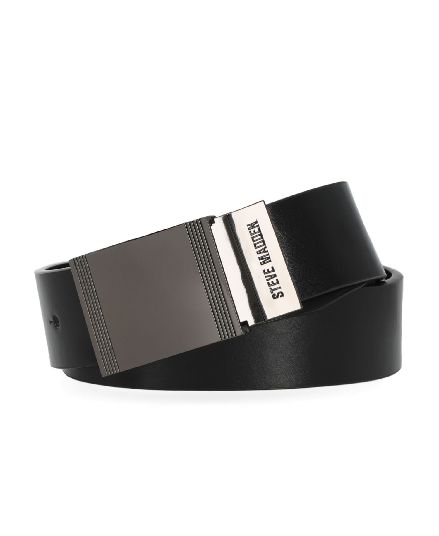 Men's 35mm Cut Edge Reversible Plaque Buckle Belt