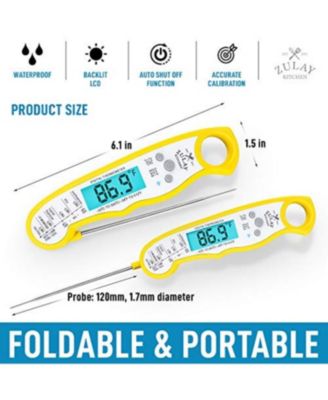 Instant Read Food Thermometer - Waterproof Digital Meat Thermometer