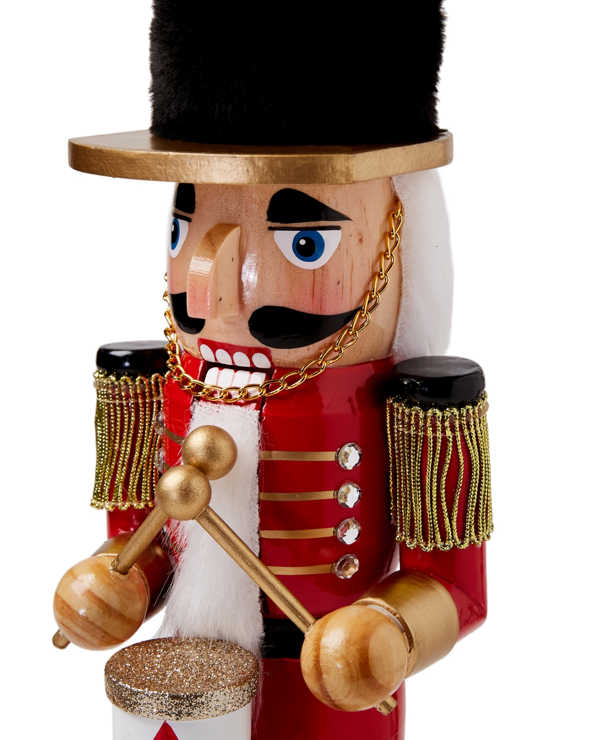 Holiday Lane Royal Holiday Red Black And Gold Caucasian Drummer Nutcracker, Created for Macy's