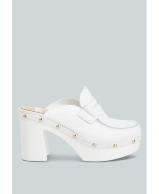 Women's Lyrac Leather Platform Clogs