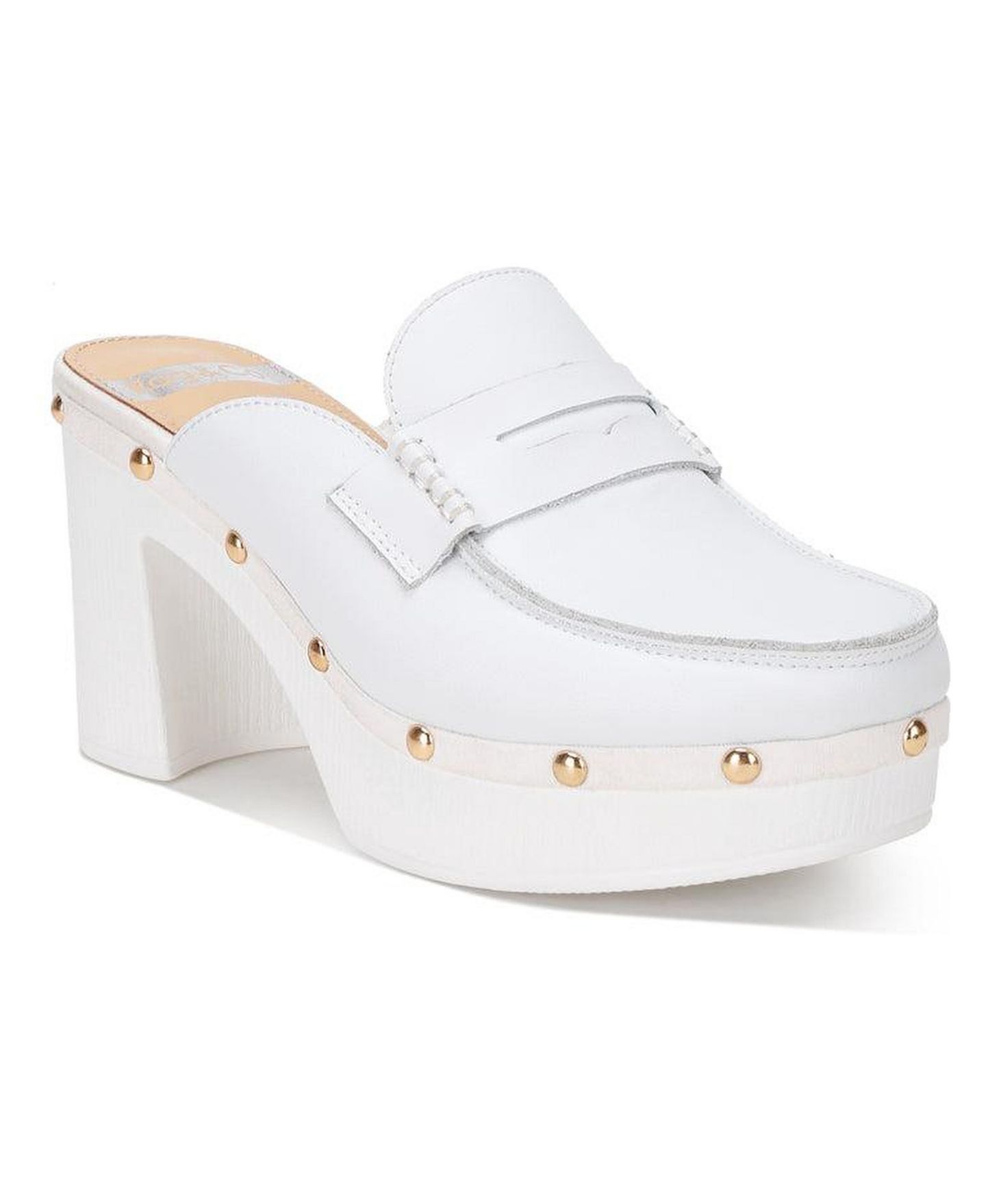 Женские сабо Rag & Co Lyrac Leather Platform, цвет: Белый кожаный — фото 2
