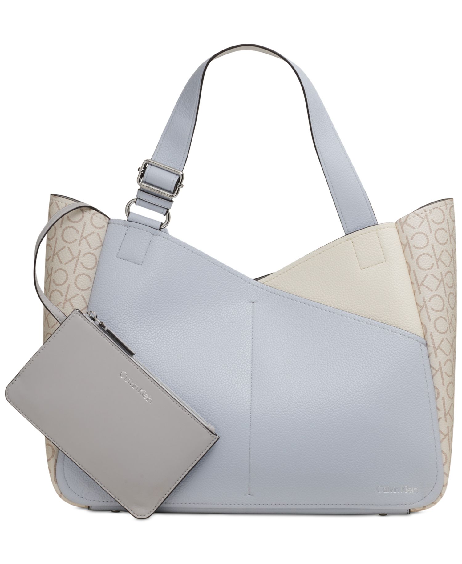 Zoe Large Colorblock Monogram Tote