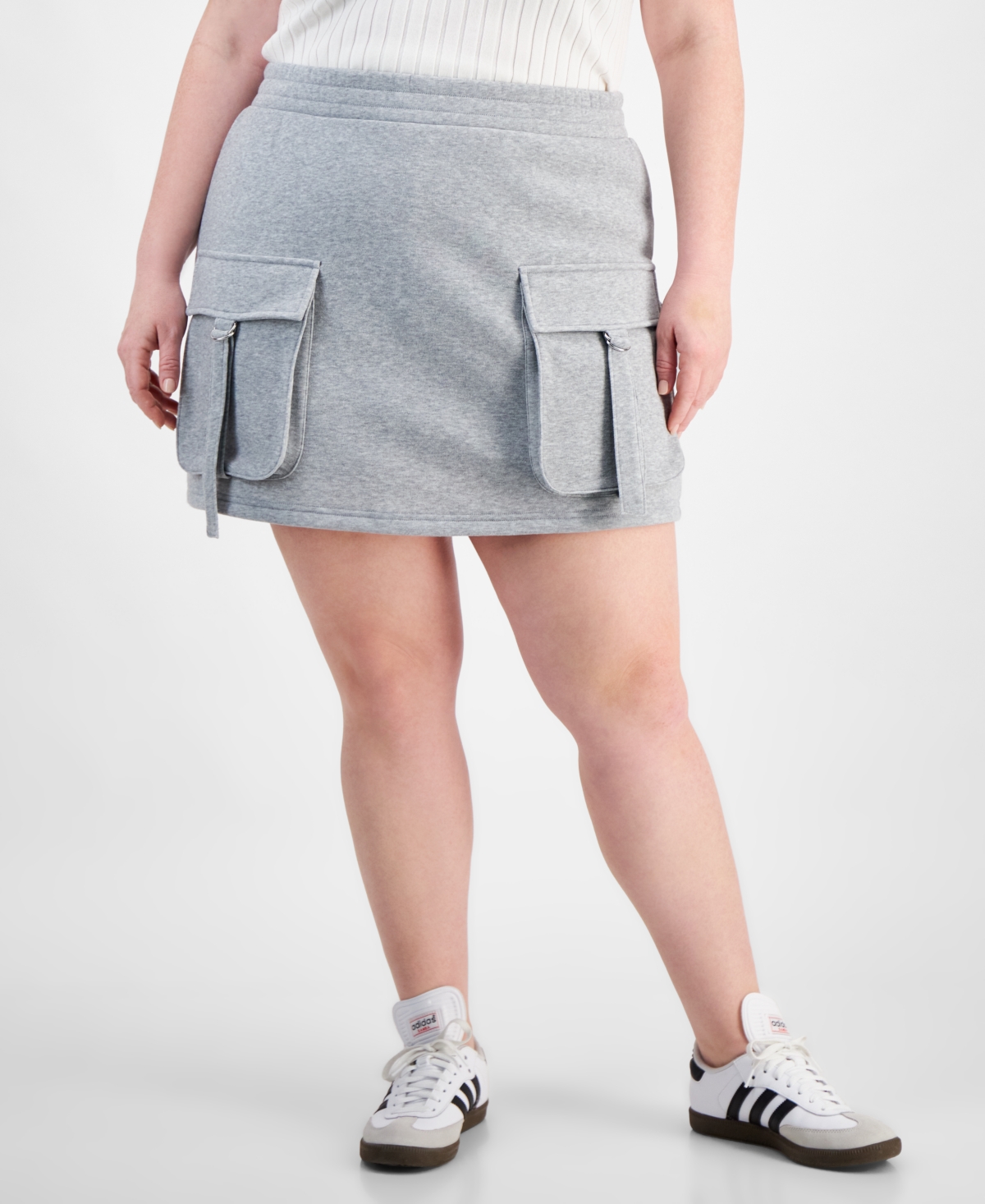 Trendy Plus Size Pull-On Skort - Olivine