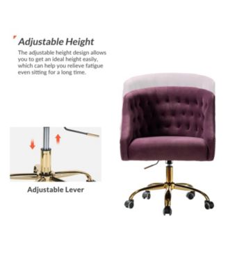   Standard   Velvet, Gold Metal   Stylish, Compact Desk Chair