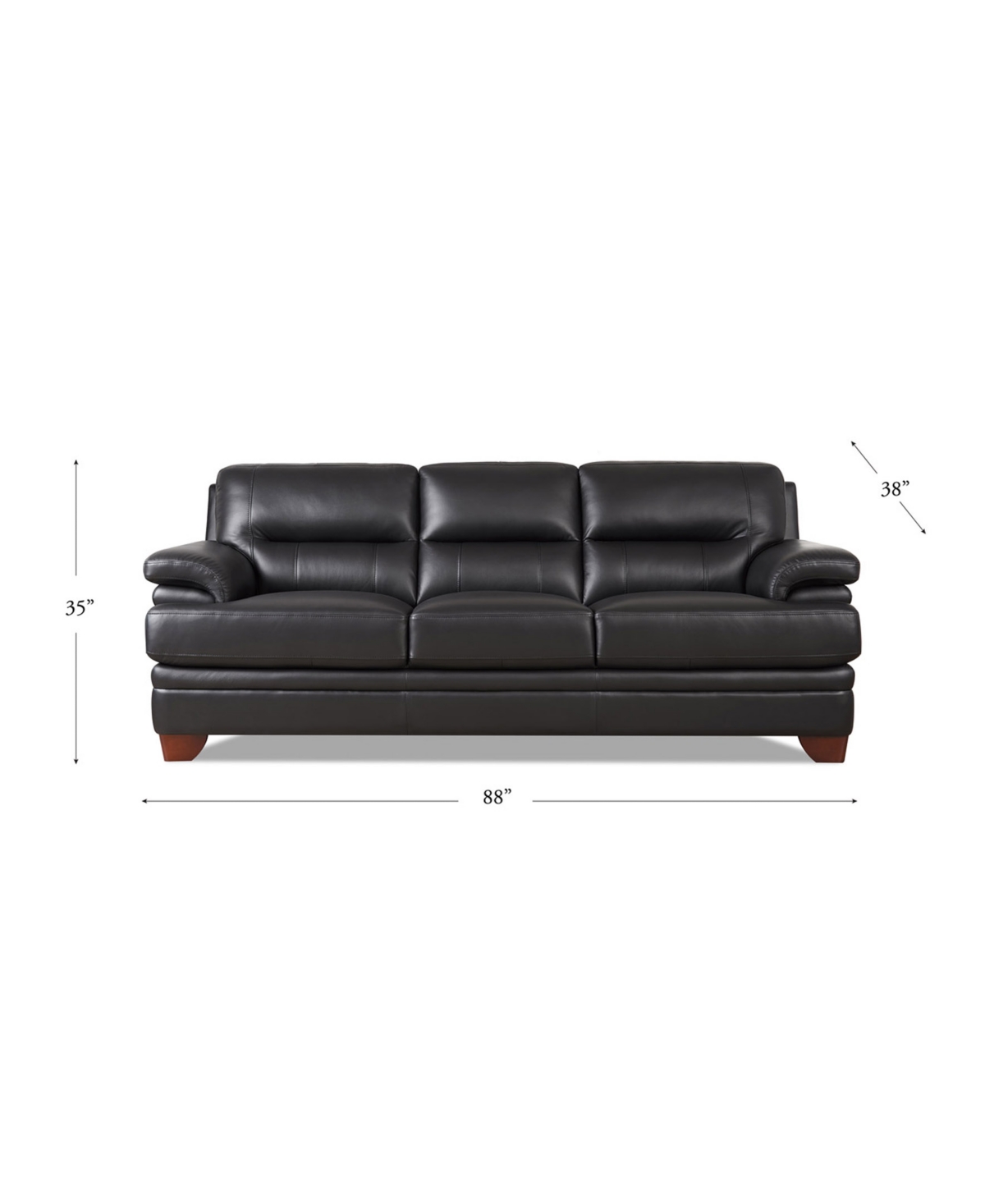 HYDELINE LUXOR 88" TOP GRAIN LEATHER SOFA 
