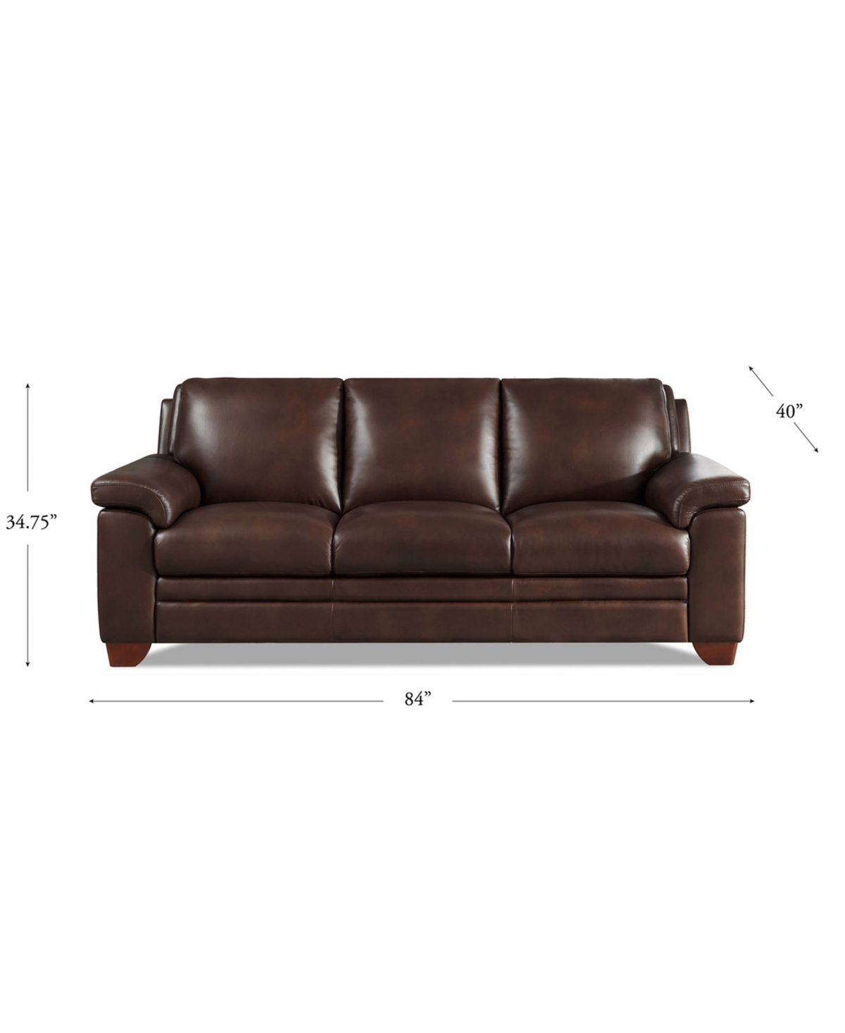 HYDELINE MAGNUM 84" TOP GRAIN LEATHER SOFA 