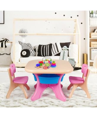 Children Kids Activity Table & Chair Set Play Furniture With Storage