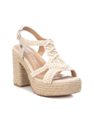 Women's Heeled Jute Platform Sandals By XTI