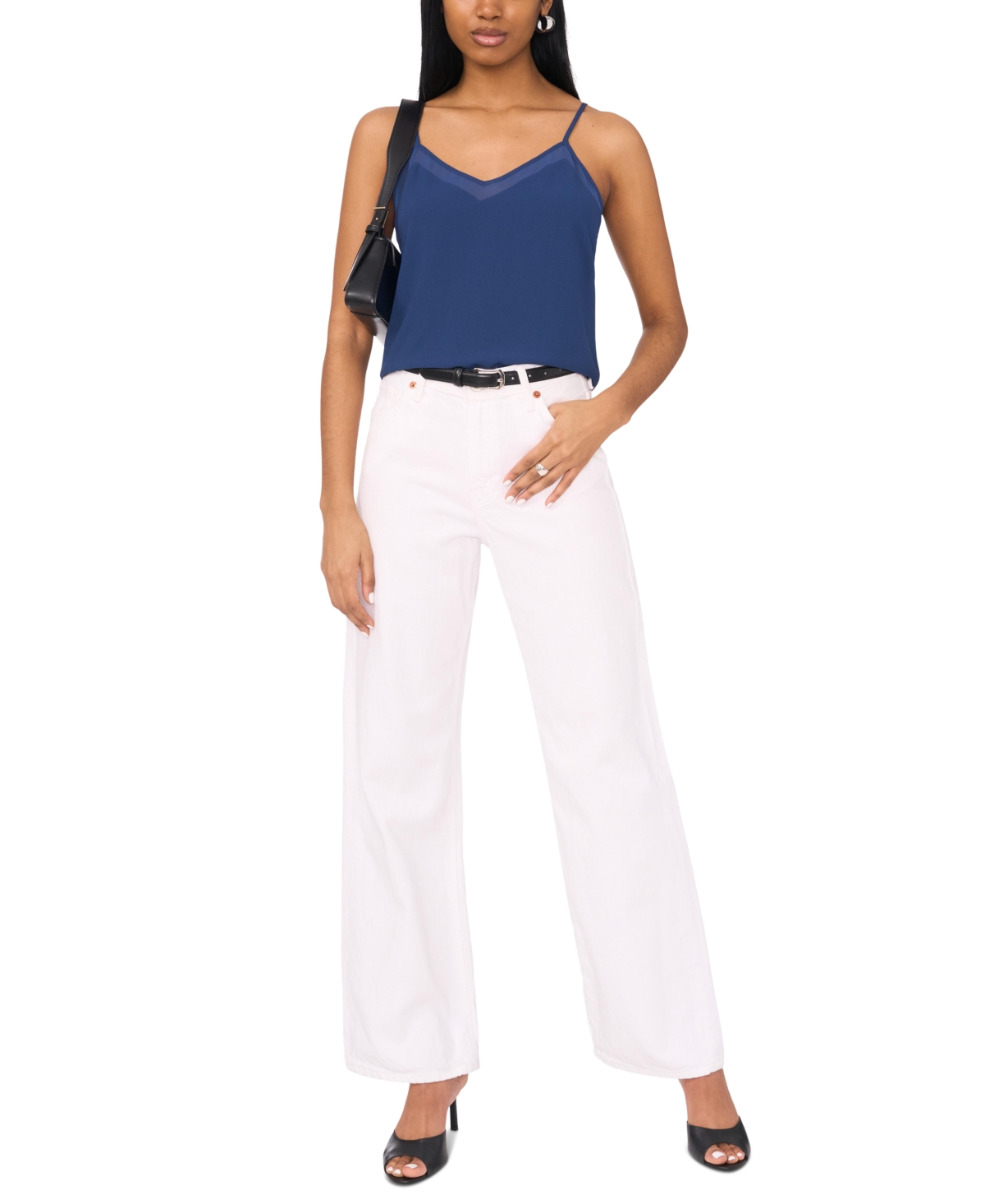 1.state Women's Spaghetti Strap Chiffon-Trim Camisole
