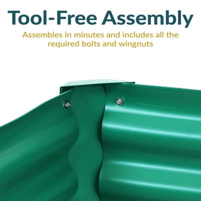 Raised Powder-Coated Steel Hexagon Planter Garden Bed Kit for Plants, Flowers, Vegetables and Herbs - 41" W x 16" Deep