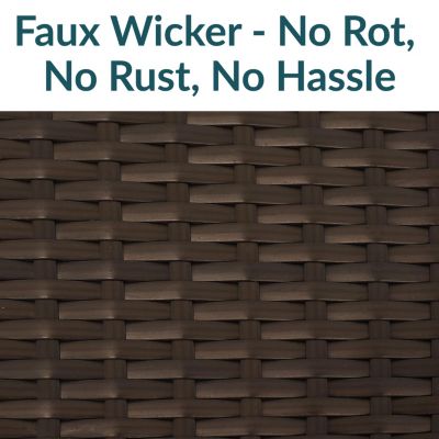 75 Gallon Indoor/Outdoor Acacia Wood and Resin Wicker Storage Deck Box with Hinged Lid