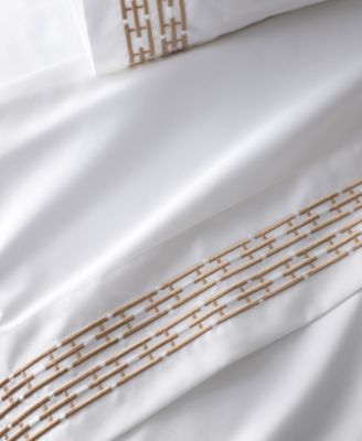 Chain Links Embroidered 500 Thread Count Pima Cotton Flat Sheet, King