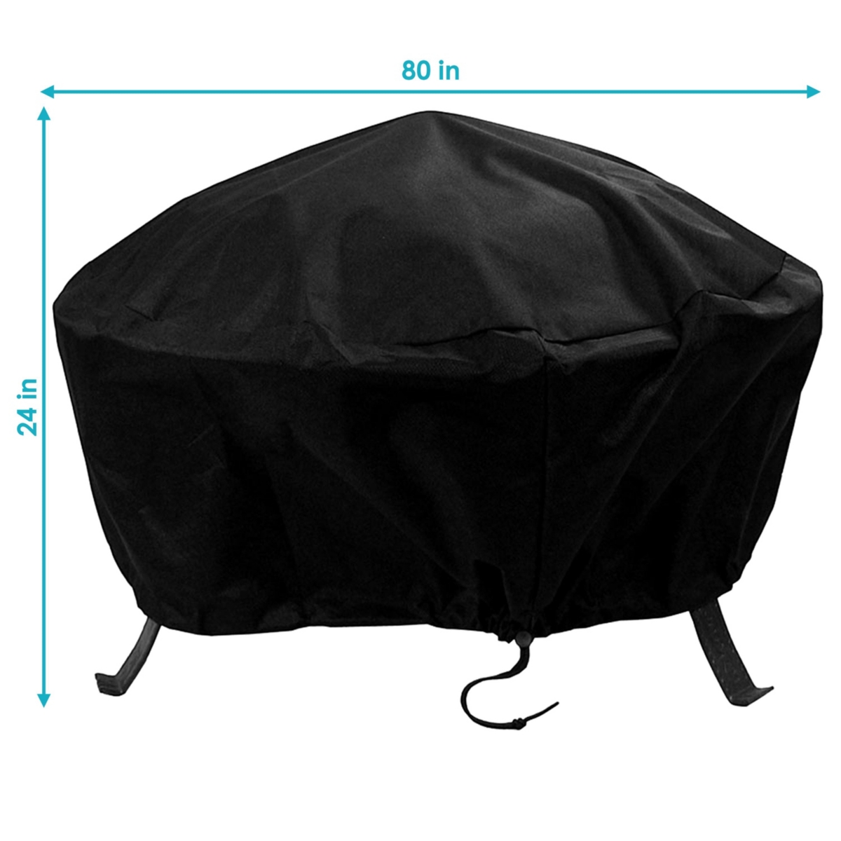 Sunnydaze Decor Heavy-Duty Pvc Round Outdoor Fire Pit Cover -- Black