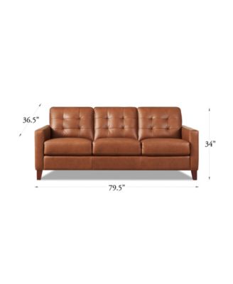 Aiden 80" Top Grain Leather Sofa