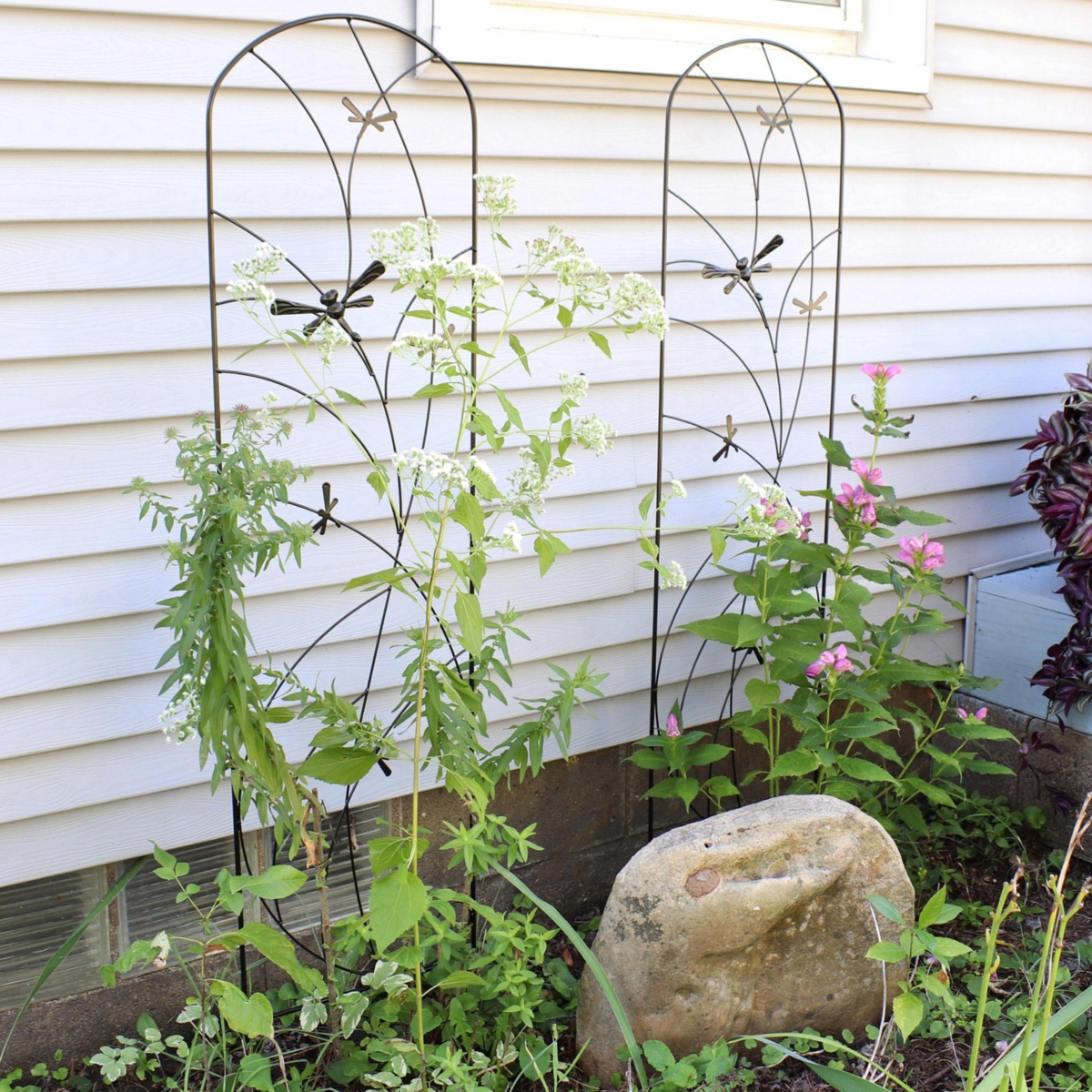 Sunnydaze Decor Steel Dragonfly Delight Garden Plant Trellis - Set of 2