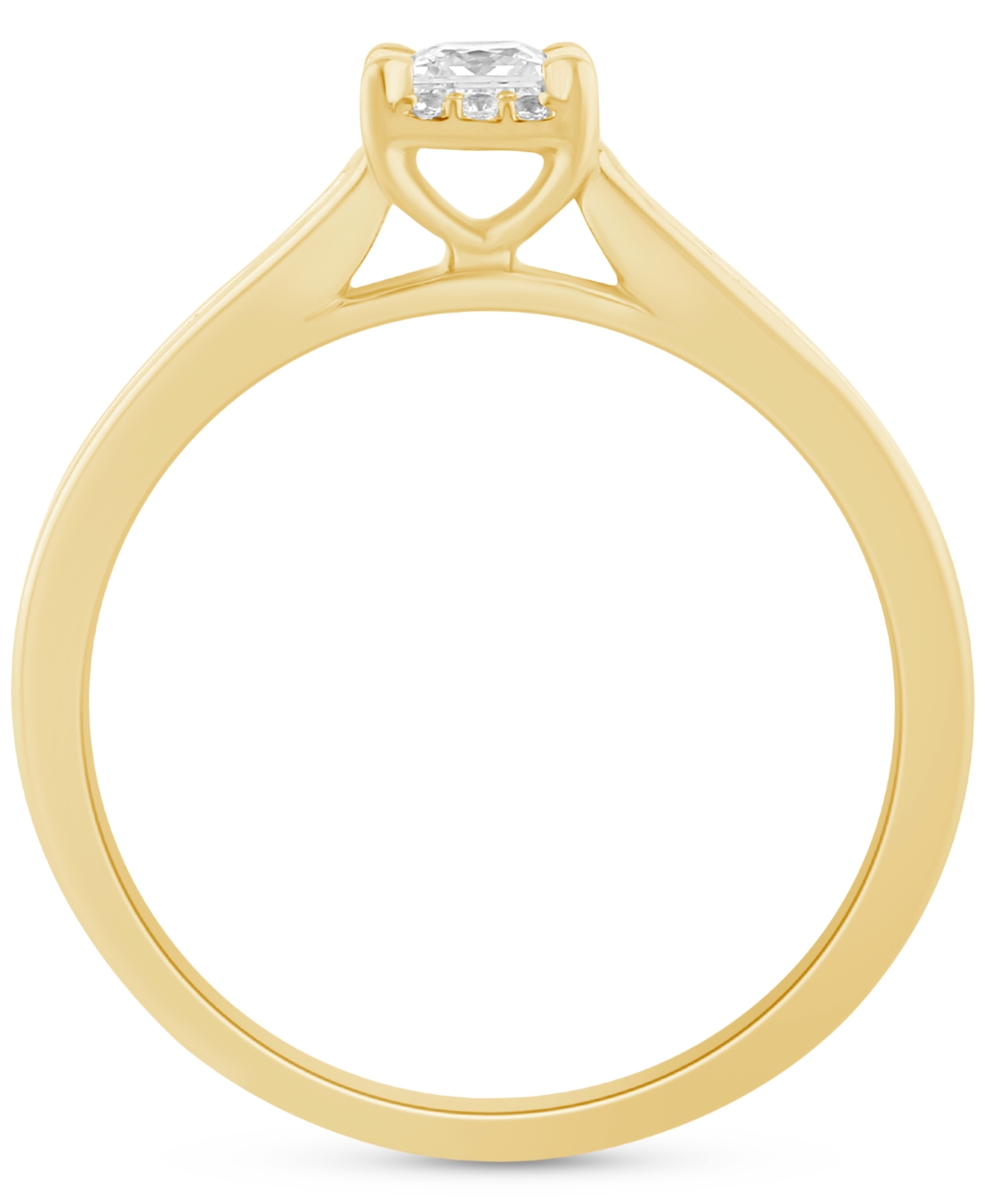 Shop Macy's Diamond Princess Halo Engagement Ring (1/2 Ct. T.w.) In 14k Gold In Yellow Gold