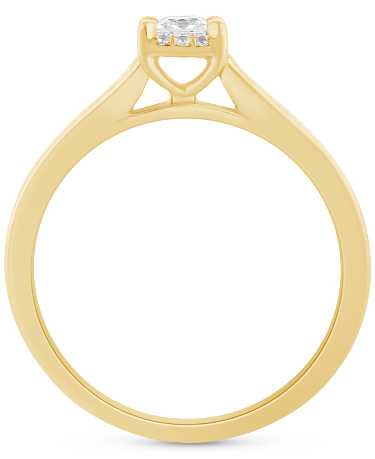 Macy's Diamond Princess Halo Engagement Ring (1/2 Ct. T.w.) In 14k Gold In Yellow Gold