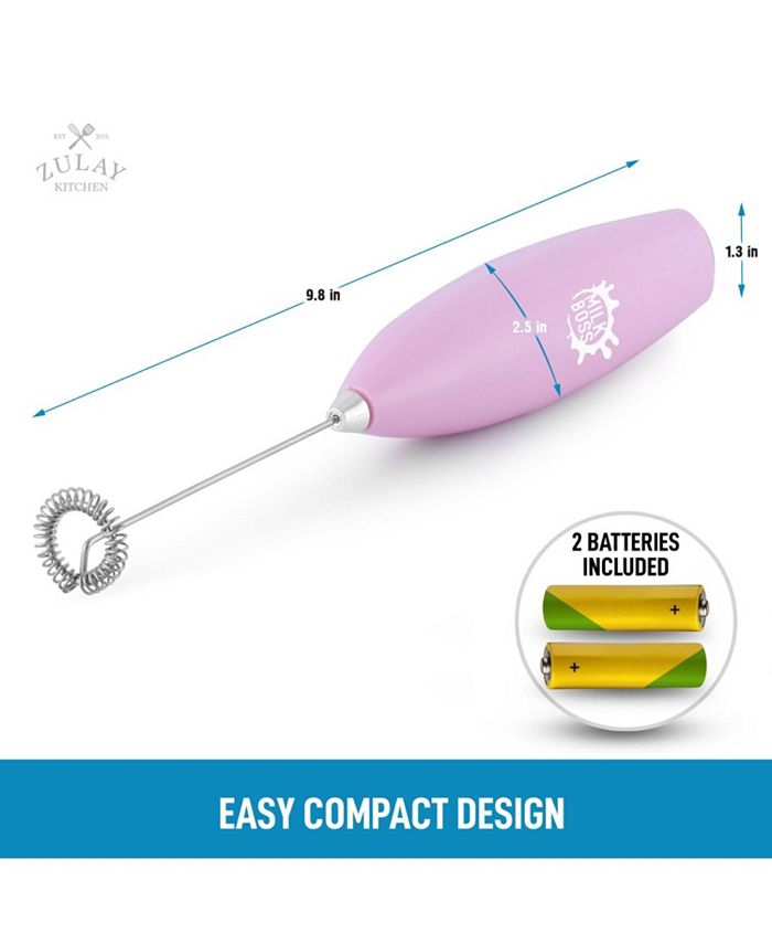 Zulay Kitchen Milk Frother Whisk Handheld Electric Foam Maker with