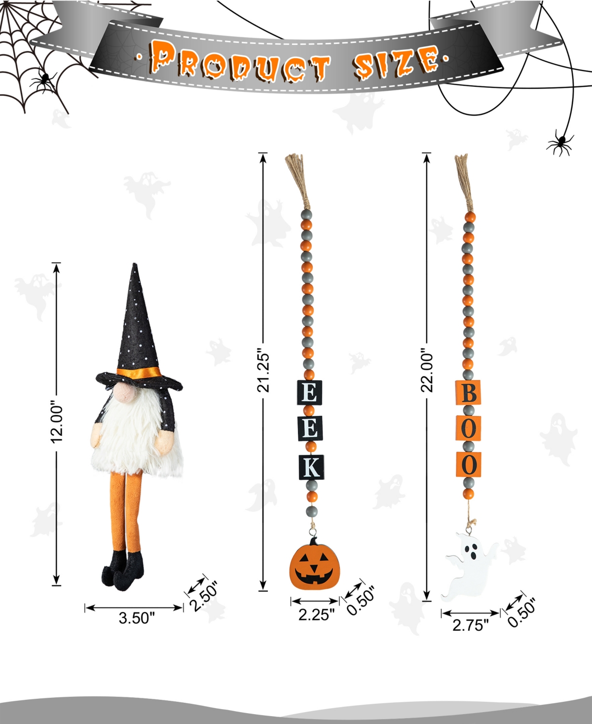 Glitzhome Halloween Wooden Word Signs And Fabric Gnome Tiered Tray Set Table Decor, Set Of 11 In Multi