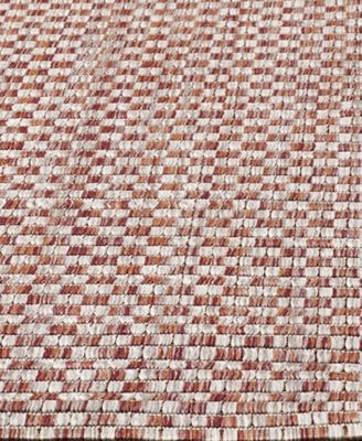 Courtyard CY8653 Rust and Light Gray 8' x 11' Sisal Weave Outdoor Area Rug