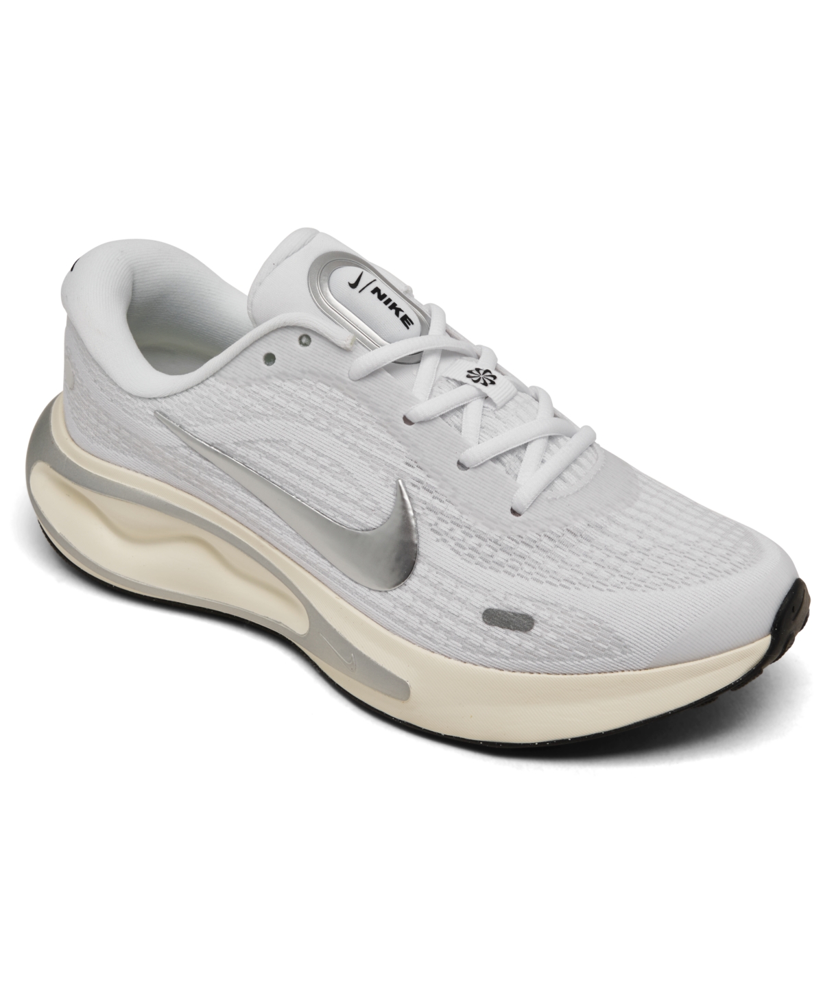Shop Nike Women's Journey Run Running Sneakers From Finish Line In White,platinum Tint,cocon