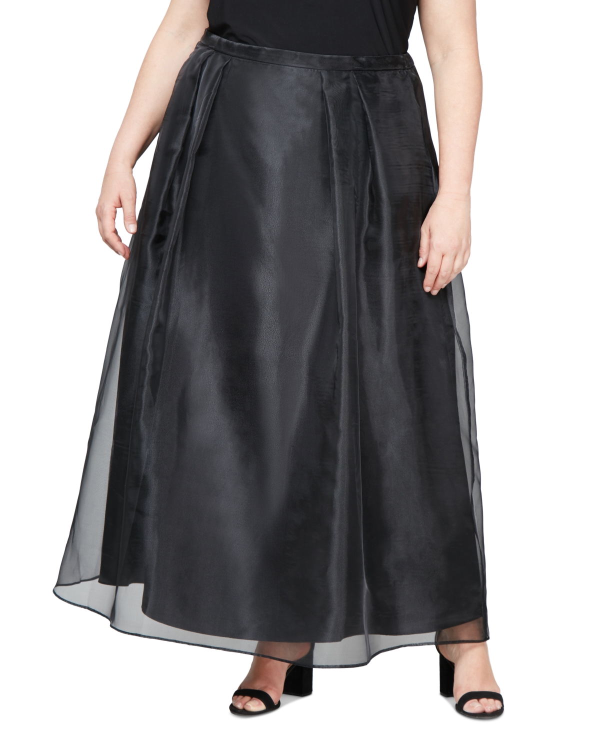 Plus Size Organza Ball Skirt - Black