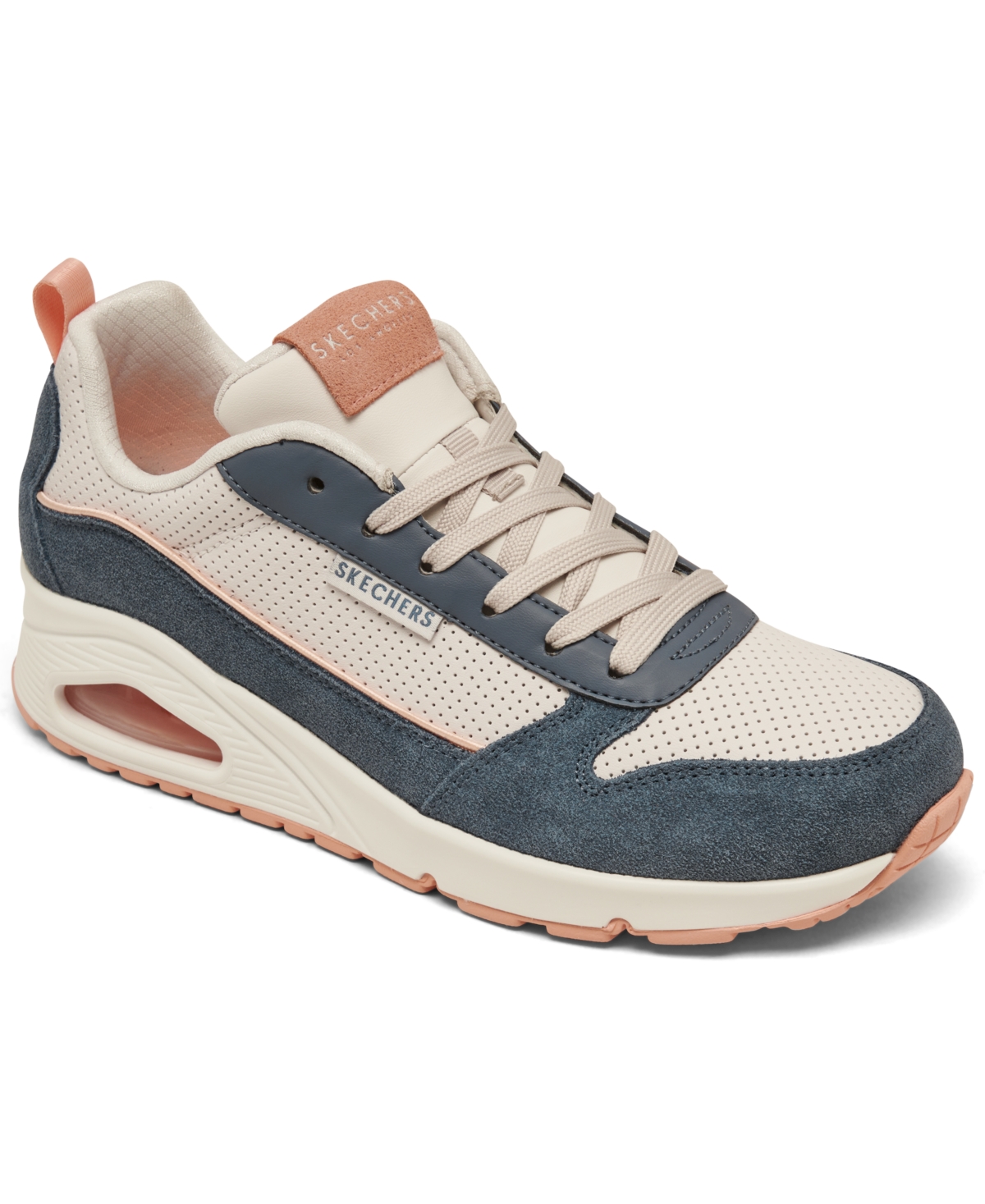Women's Street Uno 2 Much Fun Casual Sneakers from Finish Line - WHITE/BLUE/LIGHT PINK