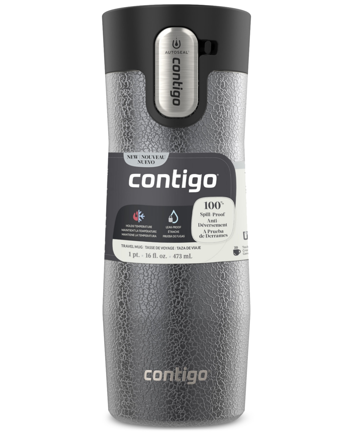 Contigo Autoseal Stainless Steel 16-oz.vacuum-insulated Travel Mug In Silver
