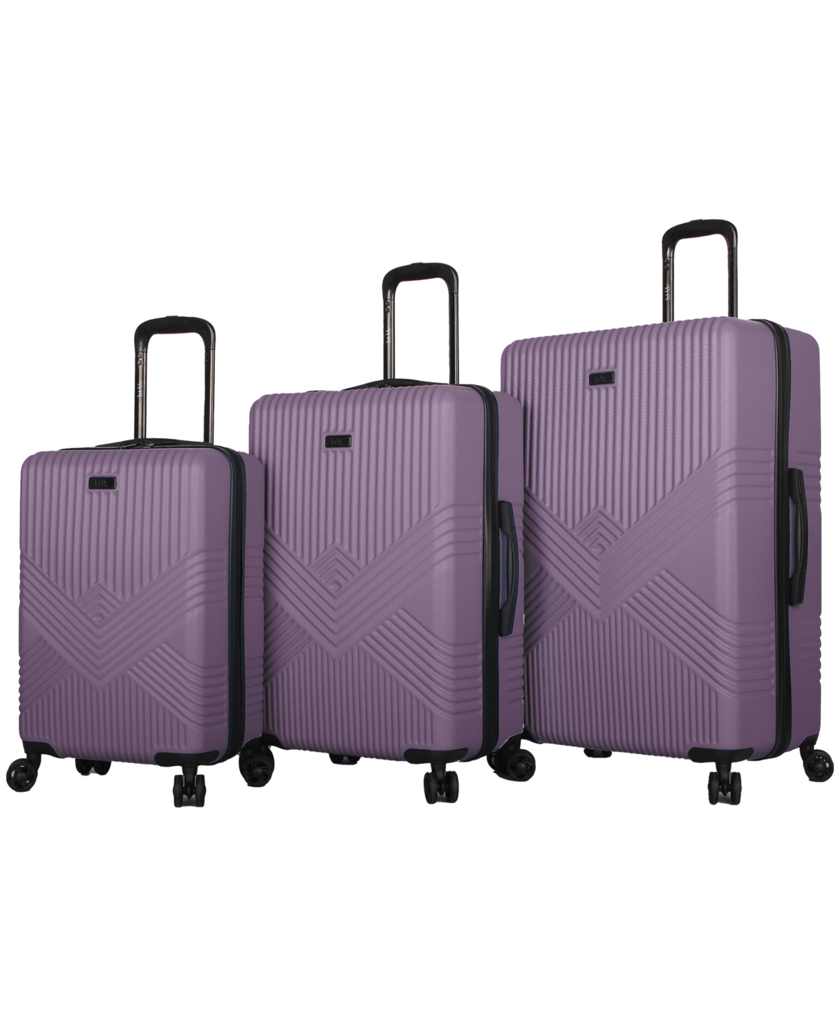 Shop Nicole Miller Nicki 3 Piece Luggage Set In Smokey Purple