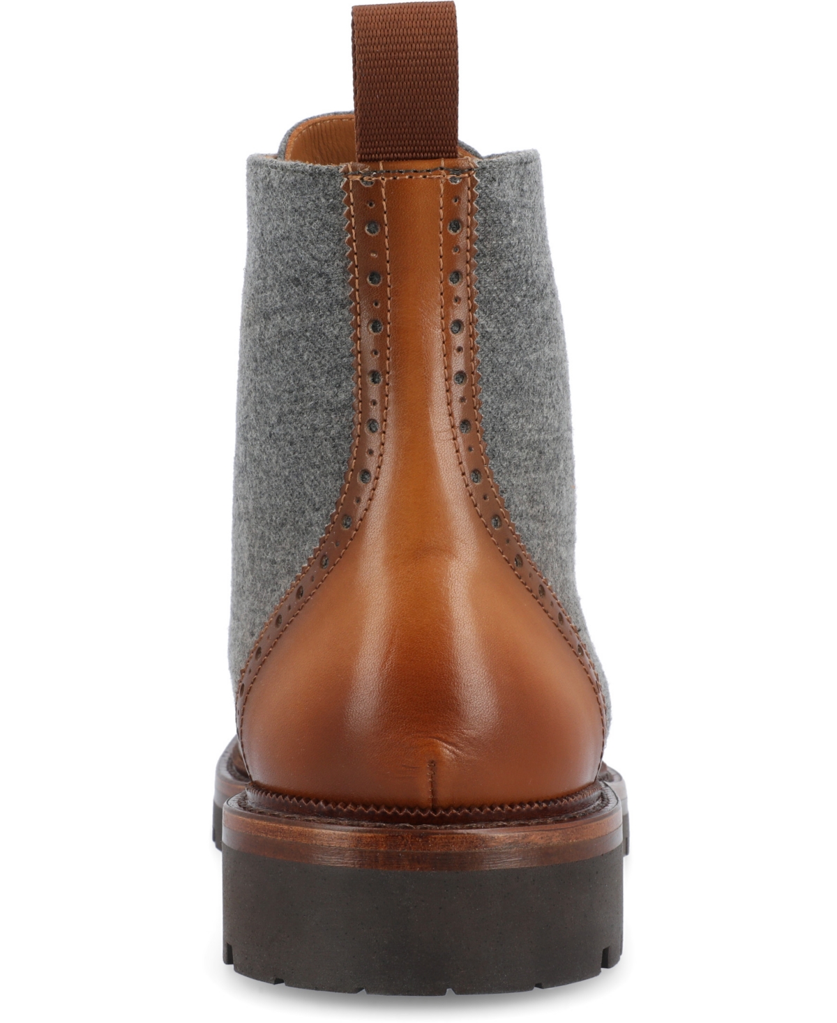 Shop Taft Men's Livingstion Lace-up Brogue Wingtip Boot In Grey Brown