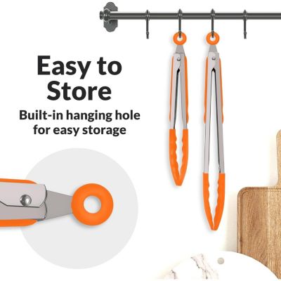 Stainless Steel Kitchen Tongs with Silicone Tips - Set of 2