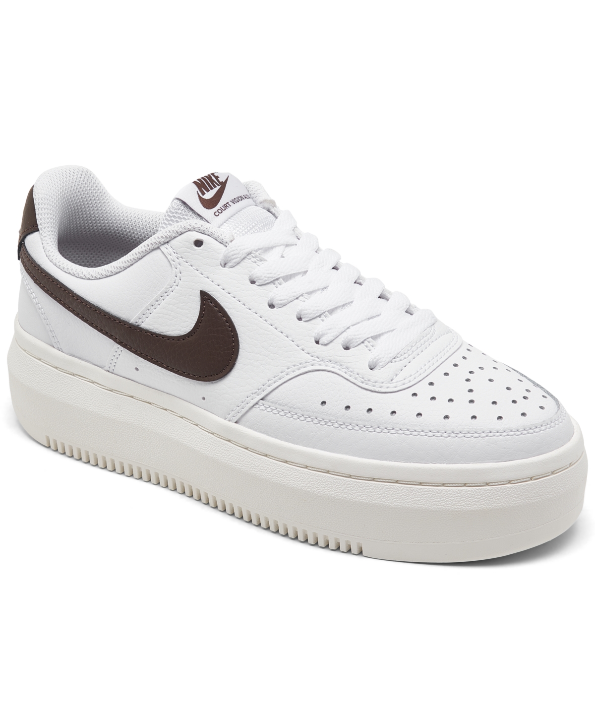 Shop Nike Women's Court Vision Alta Leather Platform Casual Sneakers From Finish Line In White,bqbn