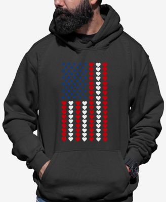 Heart Flag - Men's Word Art Hooded Sweatshirt