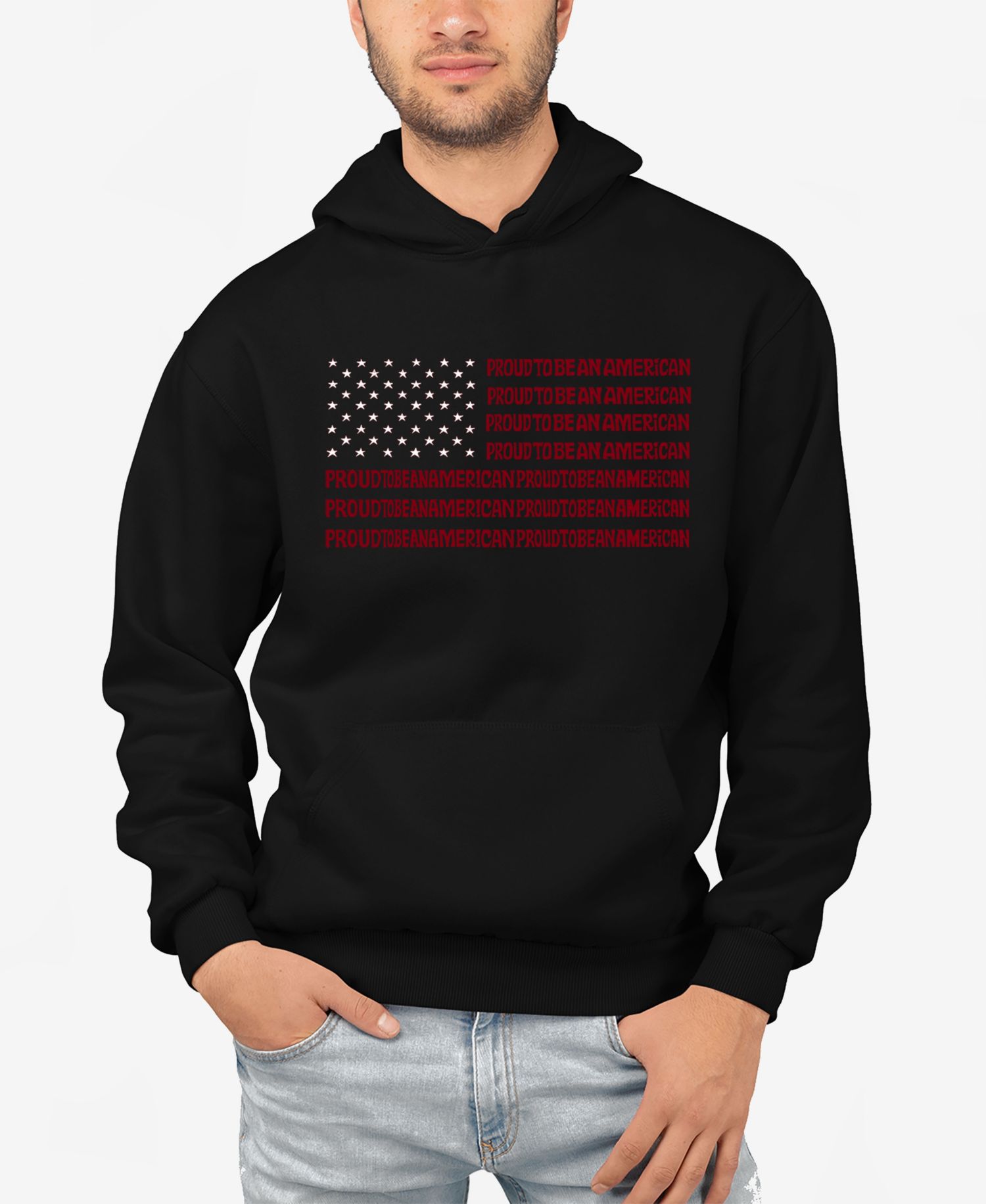 Proud To Be An American - Men's Word Art Hooded Sweatshirt