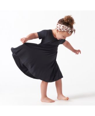 Baby Girls Midnight Floral Short Sleeve Twirl Dress