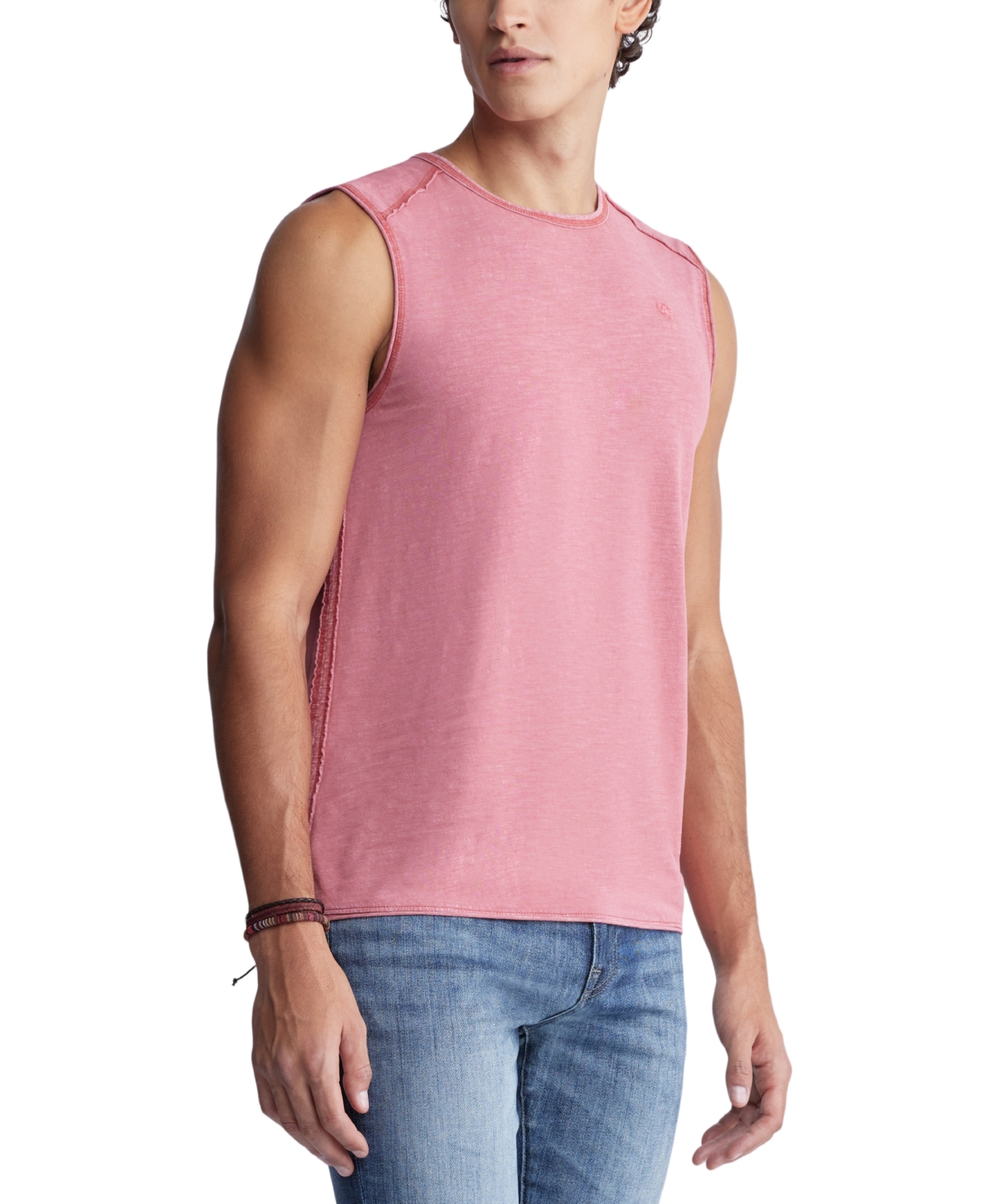 Shop Buffalo David Bitton Men's Karmola Relaxed-fit Textured Muscle T-shirt In Mineral Red