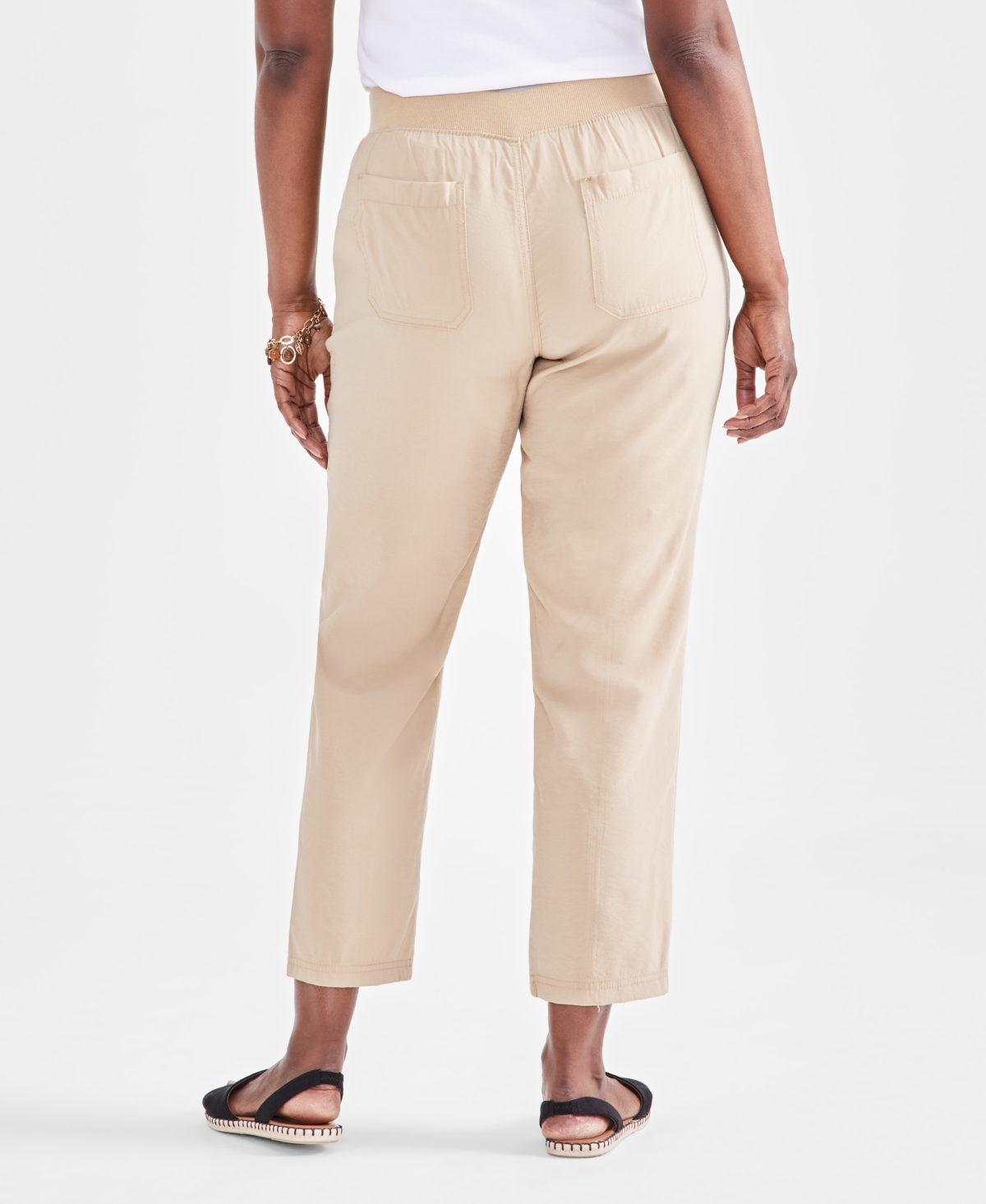 Style & Co Women's Mid-Rise Pull On Straight-Leg Ankle Pants, Created for Macy's