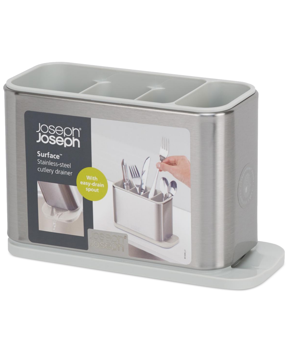 Joseph Joseph Surface Stainless-steel Cutlery Drainer In White