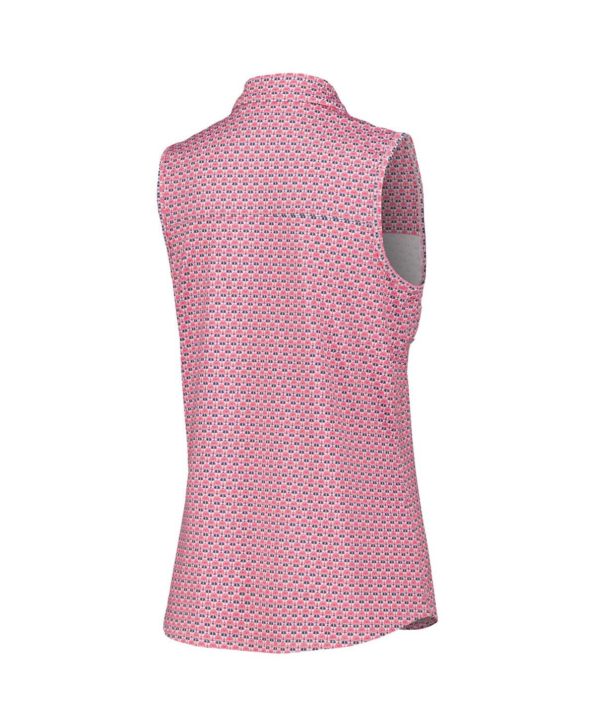 Shop Puma Women's Pink Arnold Palmer Invitational Deco Sleeveless Mattr Polo In White